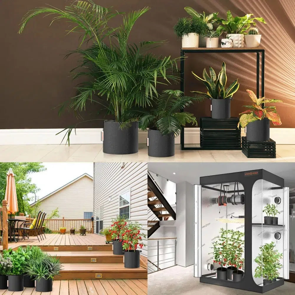 Leafaro™ RootBag Pro 5er Set | Atmungsaktive Pflanzsäcke für Indoor Gardening