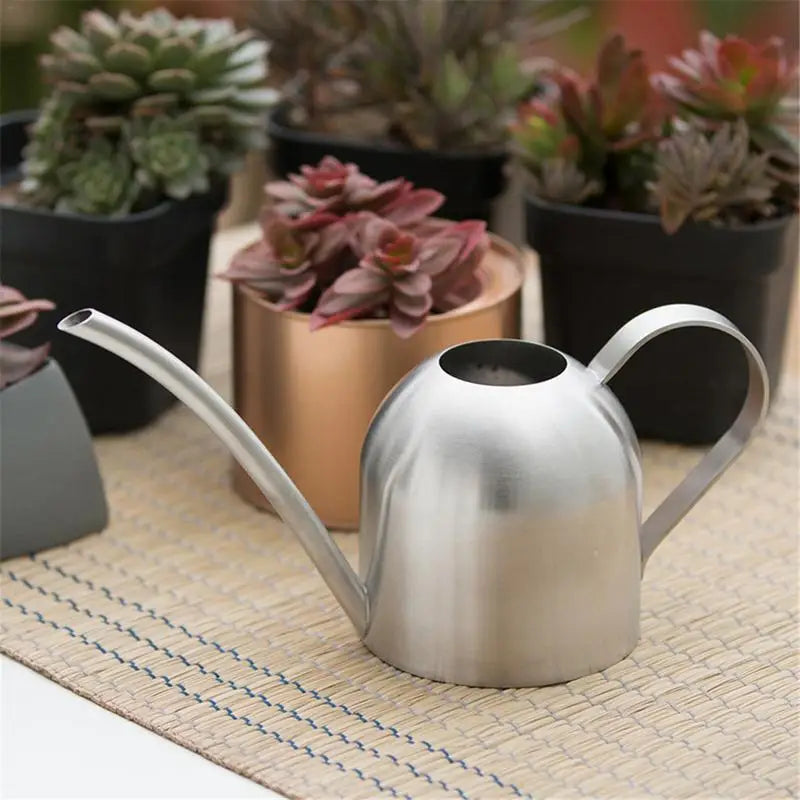 Edelstahl Gießkanne Garten Topf Kleine Gießkanne Indoor Sukkulente Lange Bewässerung Blumen Kessel 500Ml # Cw
