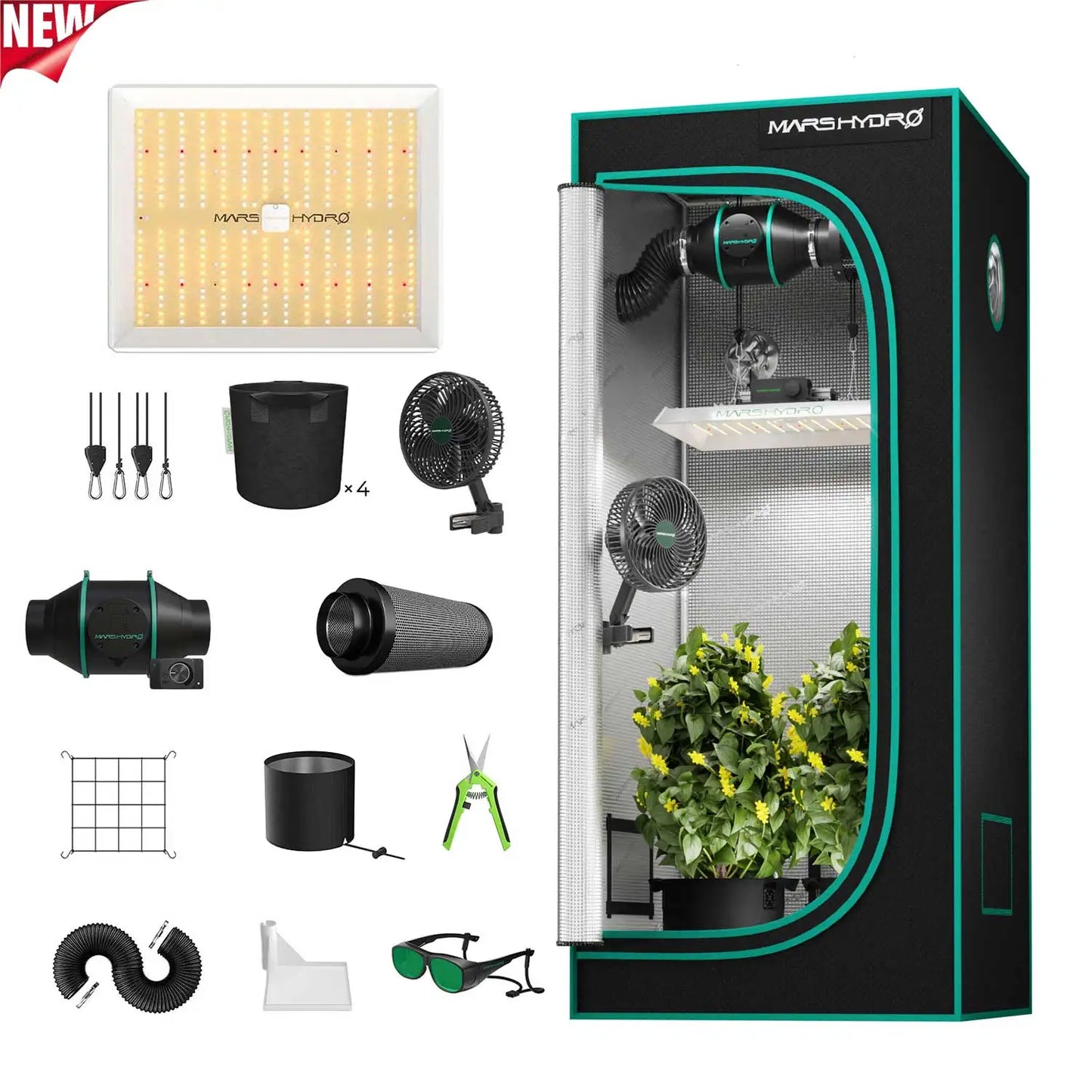 Leafaro™ Complete Set | Komplettset Growboxen mit LED, Belüftungssystem & Co.