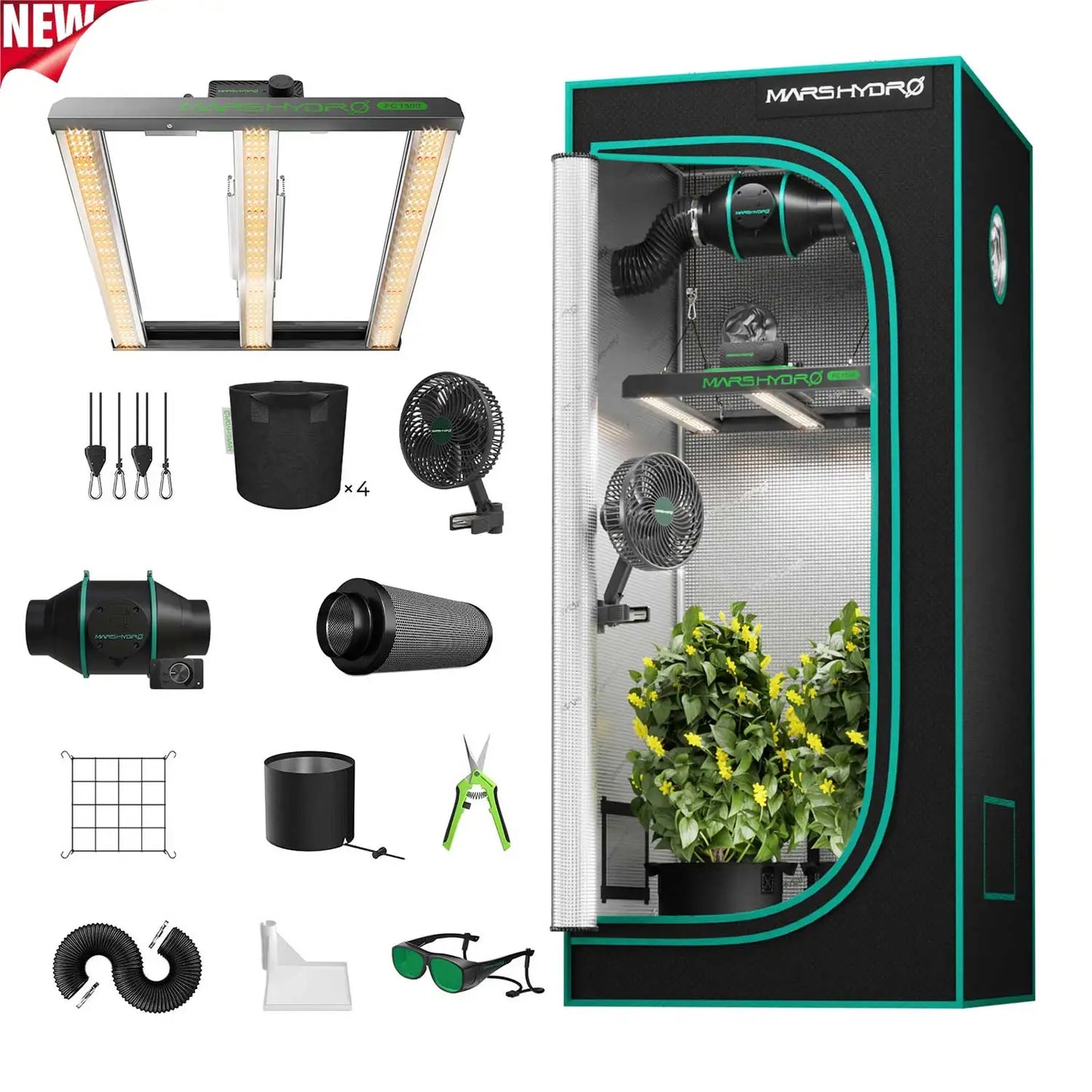 Leafaro™ Growbox Complete | Komplettset Growboxen mit LED & Belüftungssystem & Co.