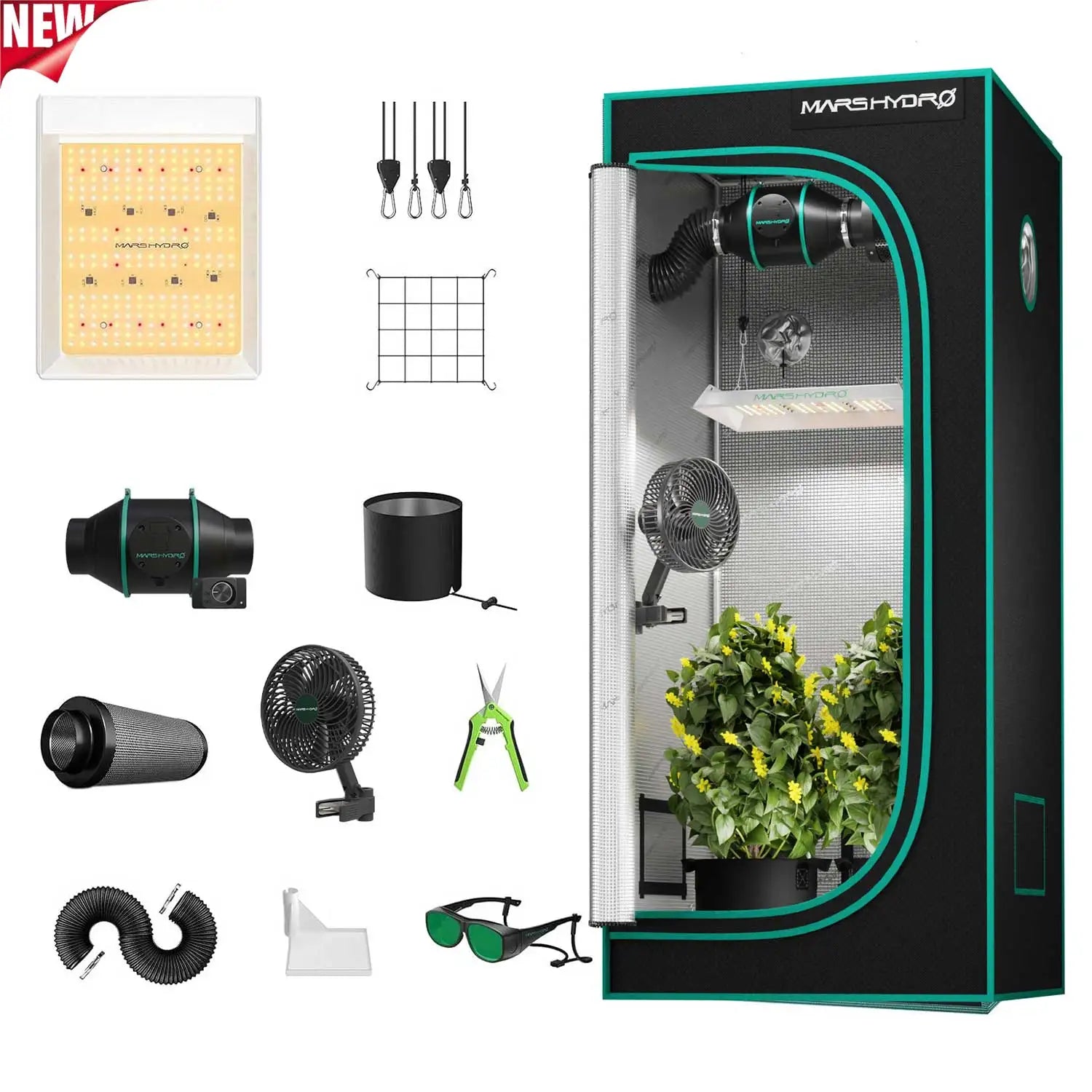 Leafaro™ Complete Set | Komplettset Growboxen mit LED, Belüftungssystem & Co.