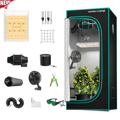 Leafaro™ Complete Set | Komplettset Growboxen mit LED, Belüftungssystem & Co.