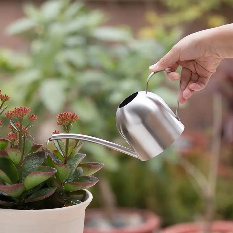 Edelstahl Gießkanne Garten Topf Kleine Gießkanne Indoor Sukkulente Lange Bewässerung Blumen Kessel 500Ml # Cw